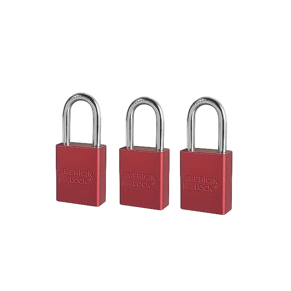 Master Lock Red Aluminum Padlock with Keyed Alike 3 Pack